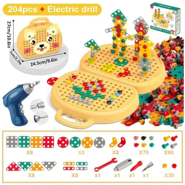 Bauspielzeug | Bohrer Lernspielzeug Langlebig Montessori Kreativ Vielseitig-Luzern Mode