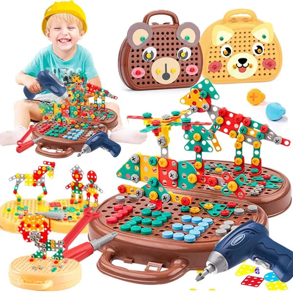 Bauspielzeug | Bohrer Lernspielzeug Langlebig Montessori Kreativ Vielseitig-Luzern Mode