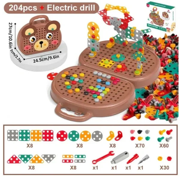 Bauspielzeug | Bohrer Lernspielzeug Langlebig Montessori Kreativ Vielseitig-Luzern Mode