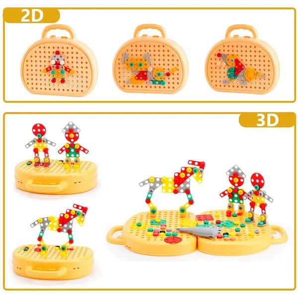 Bauspielzeug | Bohrer Lernspielzeug Langlebig Montessori Kreativ Vielseitig-Luzern Mode