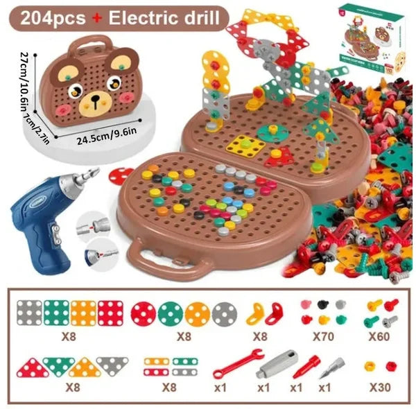 Bauspielzeug | Bohrer Lernspielzeug Langlebig Montessori Kreativ Vielseitig-Luzern Mode