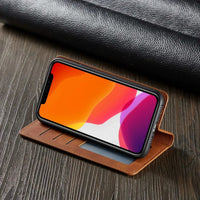 Leder iPhone Hülle | Magnetisch | Einfarbig | Fächer | Buchmechanismus-Luzern Mode