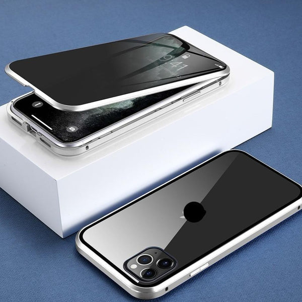 iPhone-Hülle | Sichtschutz | Abnehmbarer Bildschirm | Magnetisch-Silber-iPhone XS Max-Luzern Mode