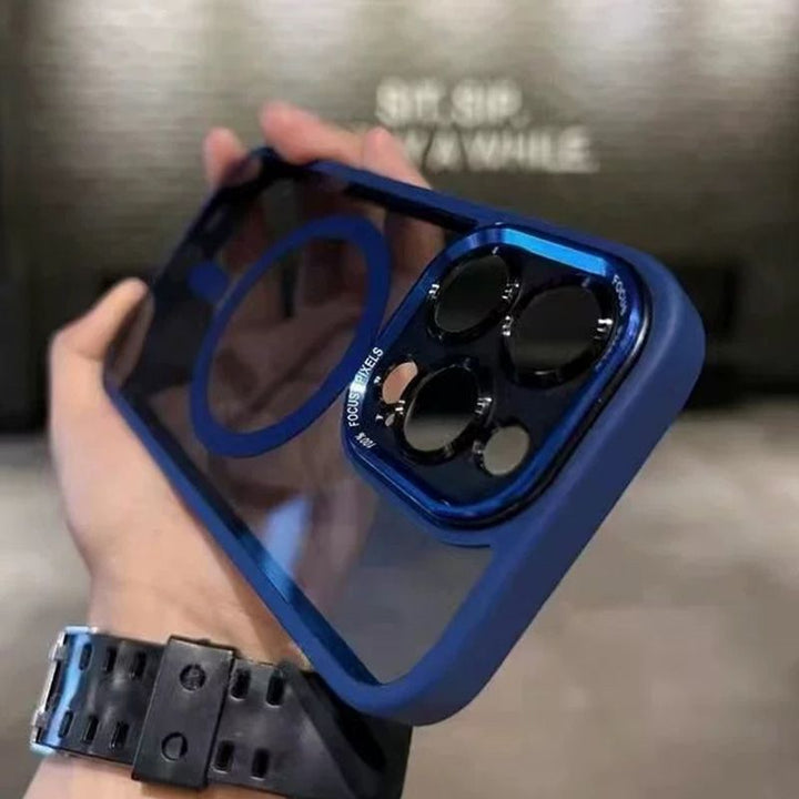 iPhone Schutzhülle | Magnetisch | Acryl | Silikon | Robust | Getönt-Blau-iPhone 16-Luzern Mode