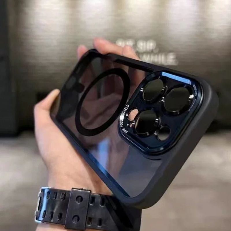 iPhone Schutzhülle | Magnetisch | Acryl | Silikon | Robust | Getönt-Schwarz-iPhone 16-Luzern Mode