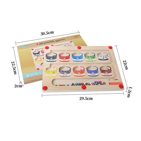 Puzzle-Spiel | Holz Magnetisch Lernspiel Labyrinth Montessori Farbenfroh-Luzern Mode