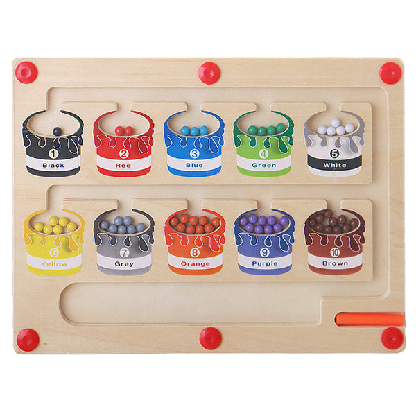 Puzzle-Spiel | Holz Magnetisch Lernspiel Labyrinth Montessori Farbenfroh-Luzern Mode