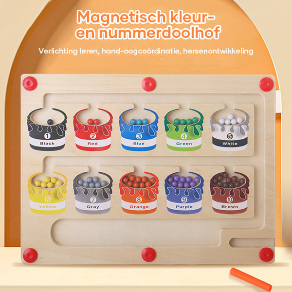 Puzzle-Spiel | Holz Magnetisch Lernspiel Labyrinth Montessori Farbenfroh-Luzern Mode