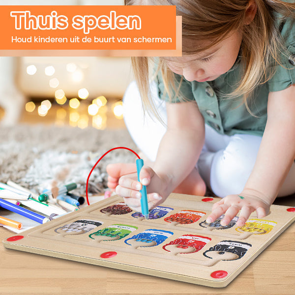 Puzzle-Spiel | Holz Magnetisch Lernspiel Labyrinth Montessori Farbenfroh-Luzern Mode
