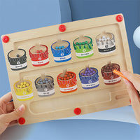 Puzzle-Spiel | Holz Magnetisch Lernspiel Labyrinth Montessori Farbenfroh-Luzern Mode