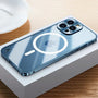 iPhone MagSafe Hülle | Magnetisch Stilvoll Metall Luxus Robust Haltbar-Blau-iPhone 15 Pro Max-Luzern Mode