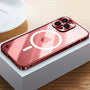 iPhone MagSafe Hülle | Magnetisch Stilvoll Metall Luxus Robust Haltbar-Rot-iPhone 15 Pro Max-Luzern Mode