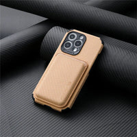 MagSafe-Telefonhülle | iPhone-Kartenhalter aus stilvollem Karbonleder-Carbon Beige-iPhone 15 Pro Max-Luzern Mode
