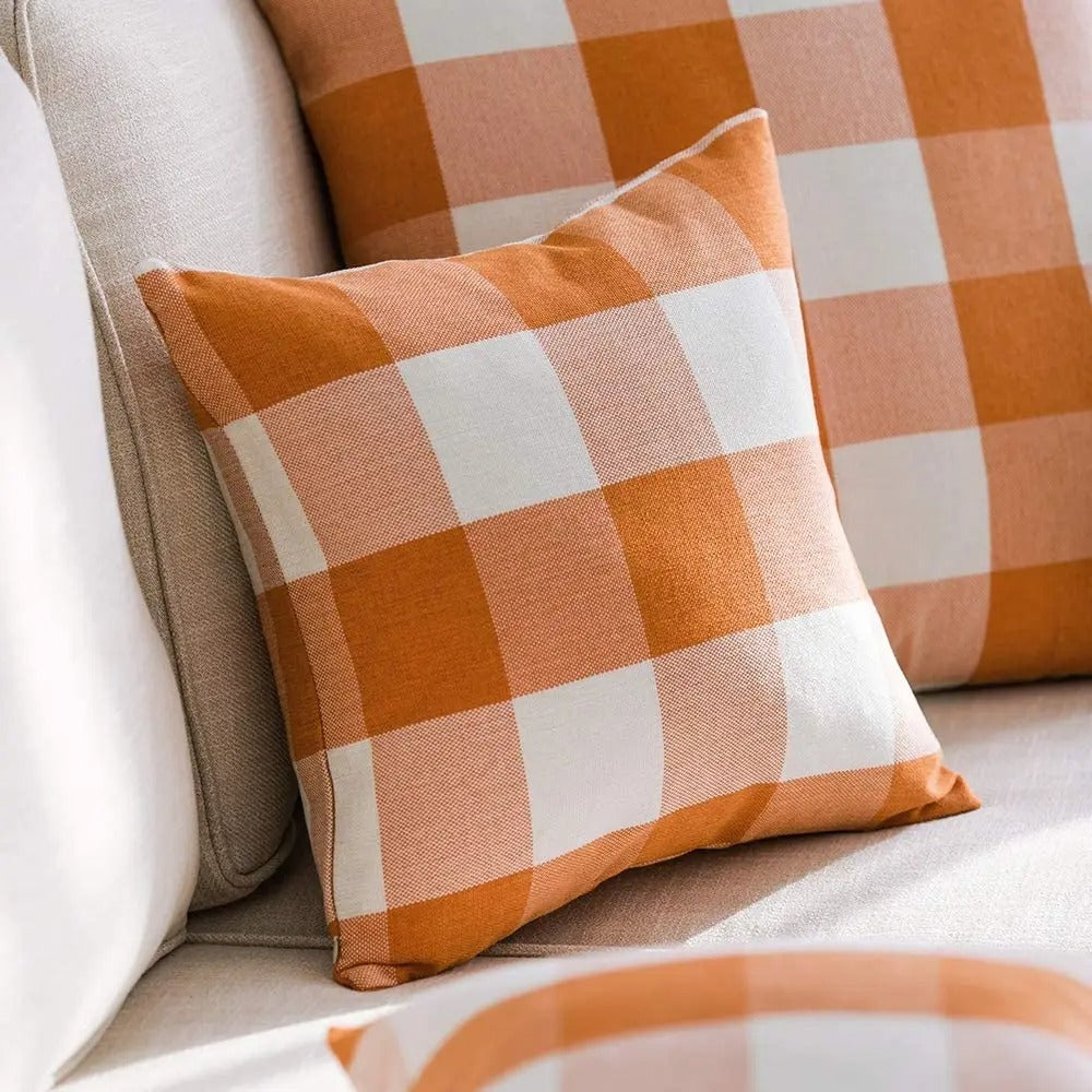 Gemütliche Karierte Kissenhülle im Landhausstil – Autumn Plaid