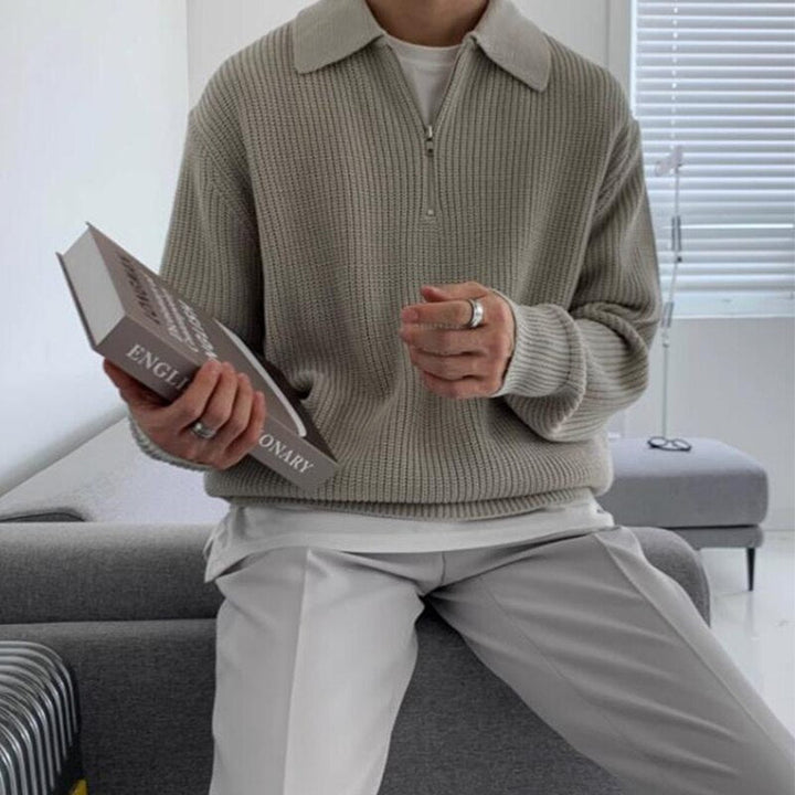 Herren Sweatshirt mit Reißverschluss-Kragen – Jonas