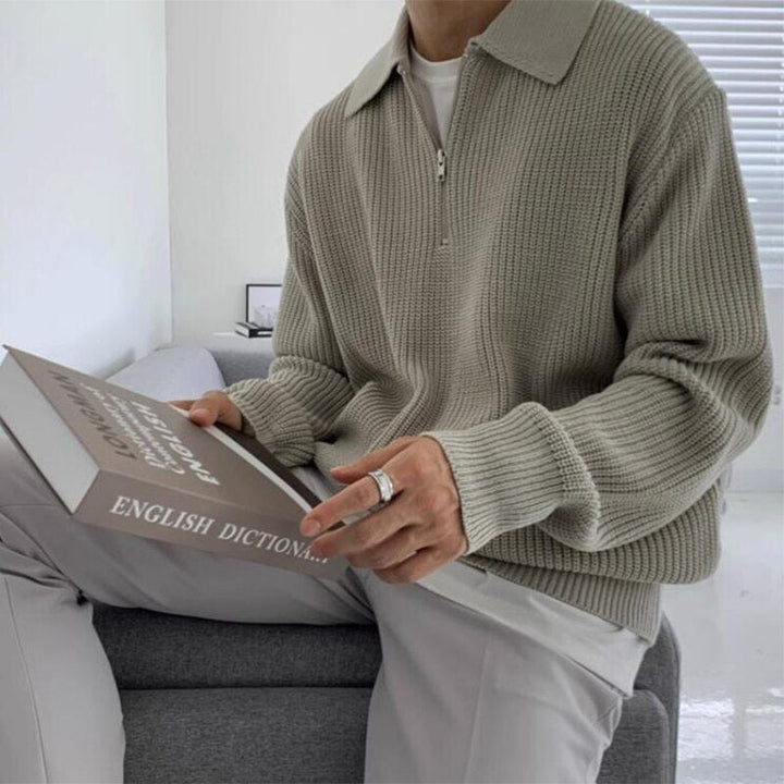 Herren Sweatshirt mit Reißverschluss-Kragen – Jonas