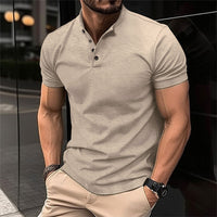 Herren Poloshirt Slim Fit für Freizeit und Business-Khaki-S-Luzern Mode