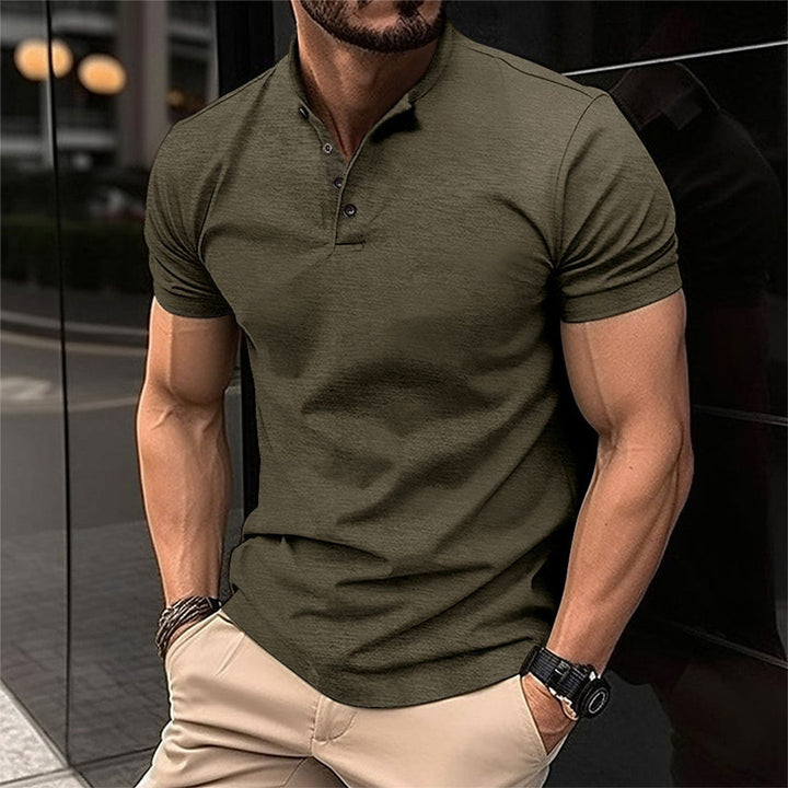 Herren Poloshirt Slim Fit für Freizeit und Business-Olivegrün-S-Luzern Mode