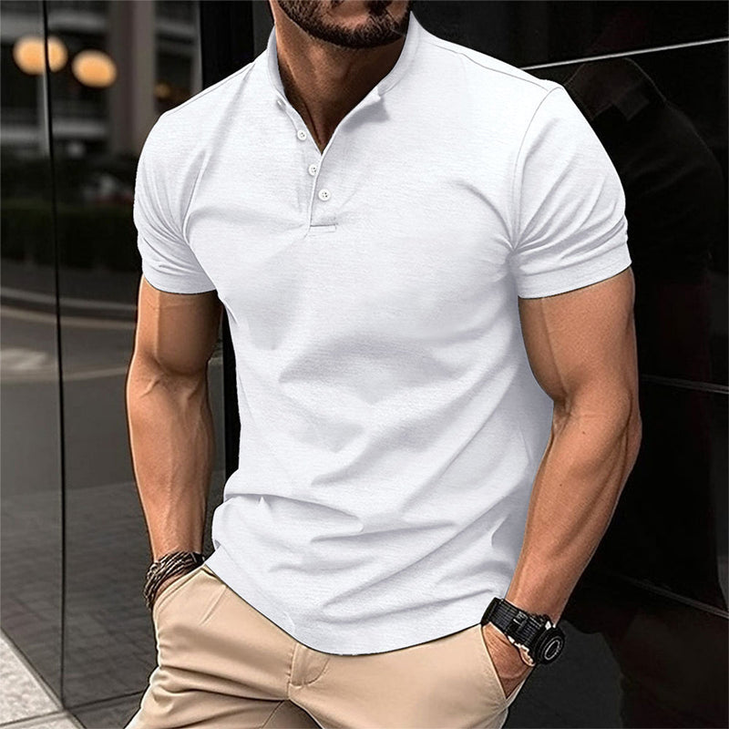 Herren Poloshirt Slim Fit für Freizeit und Business-Weiß-S-Luzern Mode
