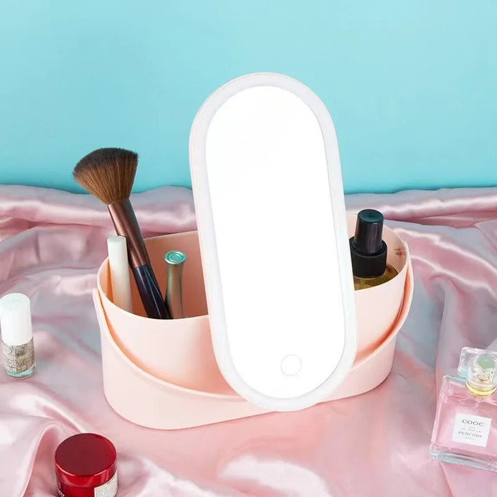 Make-up Reisekoffer | Spiegel | LED Beleuchtung | Verstellbare Fächer-Luzern Mode
