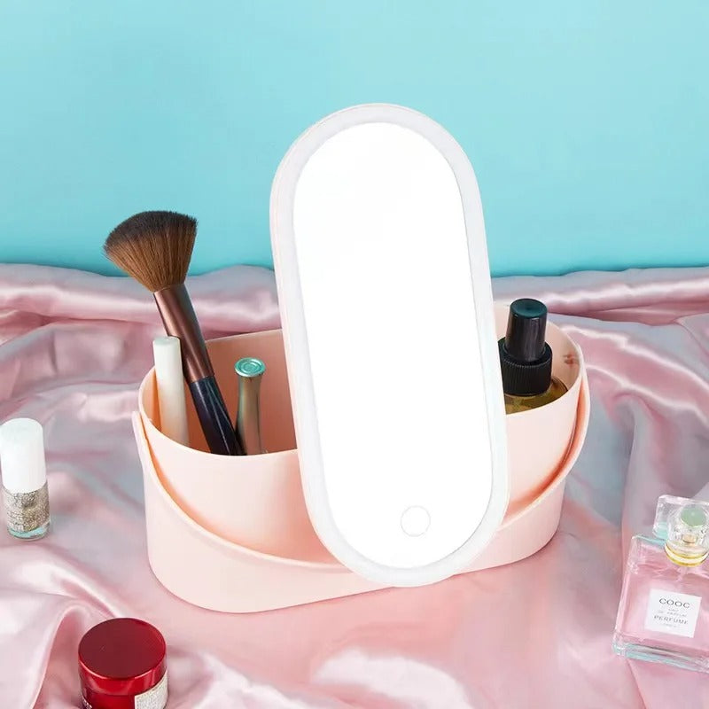 Make-up Reisekoffer | Spiegel | LED Beleuchtung | Verstellbare Fächer-Luzern Mode