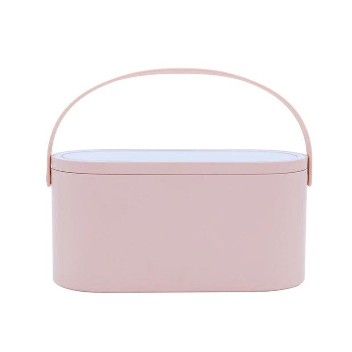 Make-up Reisekoffer | Spiegel | LED Beleuchtung | Verstellbare Fächer-Rosa-Luzern Mode