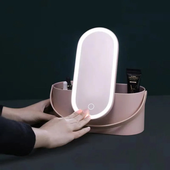 Make-up Reisekoffer | Spiegel | LED Beleuchtung | Verstellbare Fächer-Luzern Mode