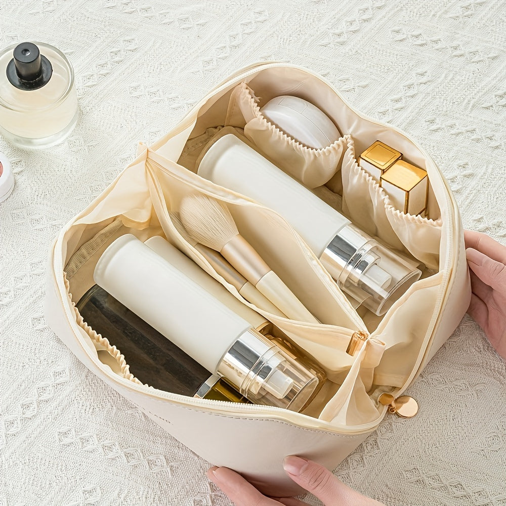 Luxuriöse Kosmetiktasche aus Leder mit Reißverschluss-Luzern Mode