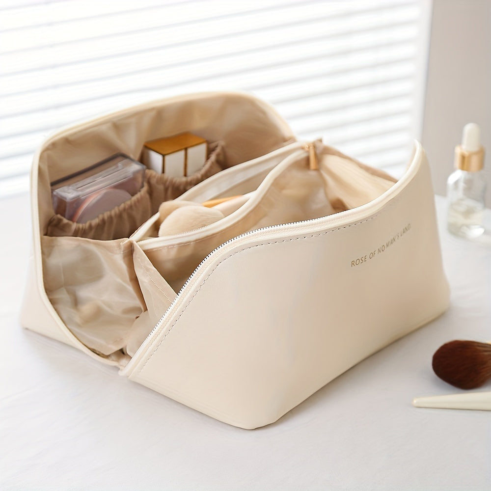 Luxuriöse Kosmetiktasche aus Leder mit Reißverschluss-Luzern Mode