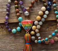 Mala-Kette | 108 Perlen Boho Erleuchtung Boho Ruhe Balance Stilvoll-Luzern Mode