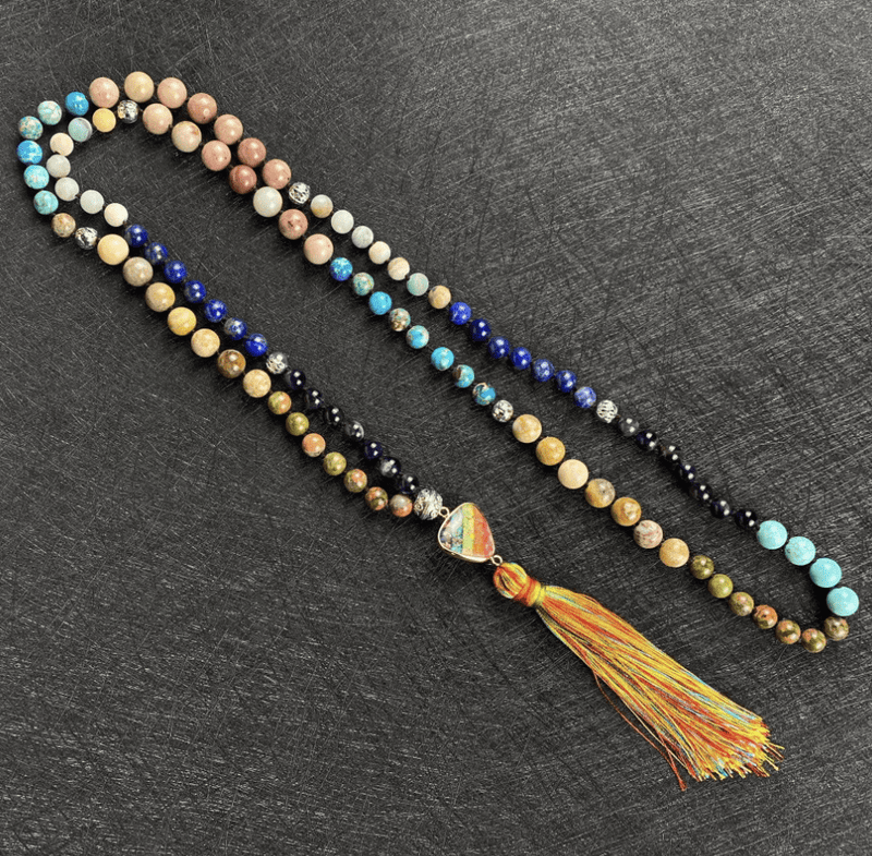 Mala-Kette | 108 Perlen Boho Erleuchtung Boho Ruhe Balance Stilvoll-Luzern Mode