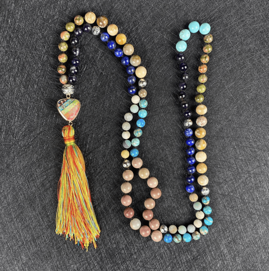 Mala-Kette | 108 Perlen Boho Erleuchtung Boho Ruhe Balance Stilvoll-Luzern Mode