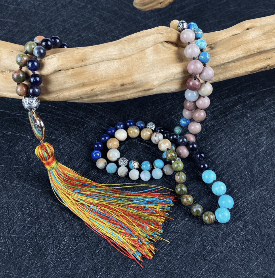 Mala-Kette | 108 Perlen Boho Erleuchtung Boho Ruhe Balance Stilvoll-Luzern Mode