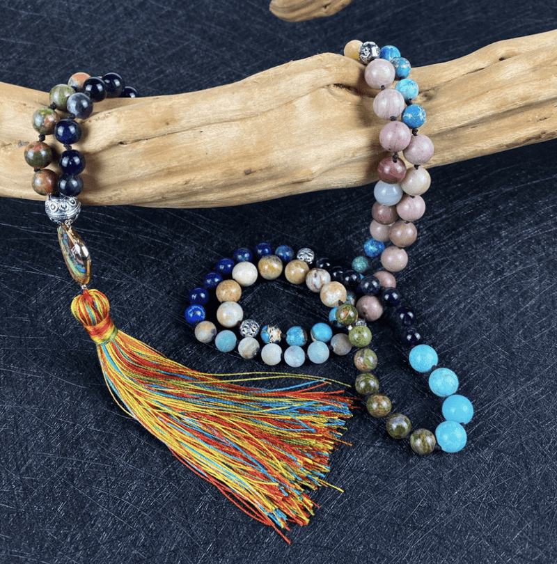Mala-Kette | 108 Perlen Boho Erleuchtung Boho Ruhe Balance Stilvoll-Luzern Mode