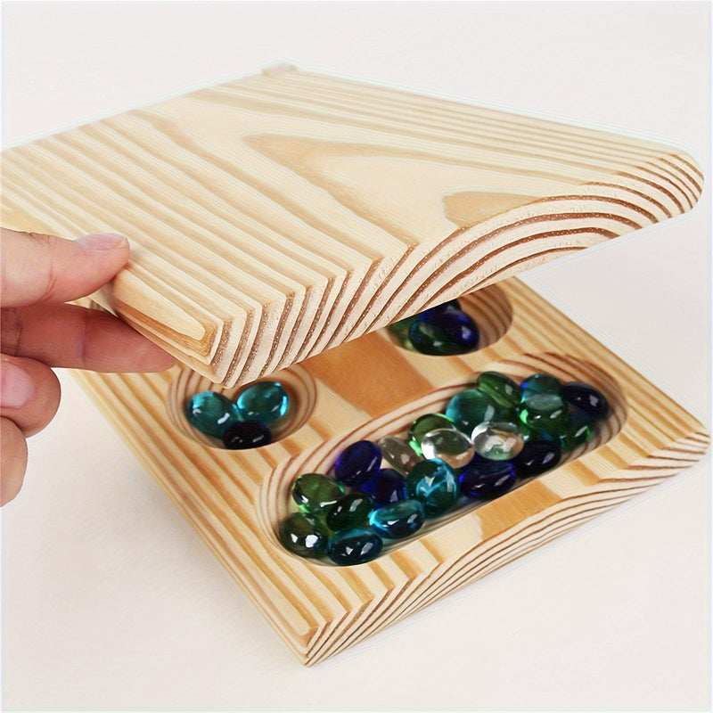 Mancala Brettspiel | Steine Strategie Lehrreich Kompakt Holz Bunt-Luzern Mode