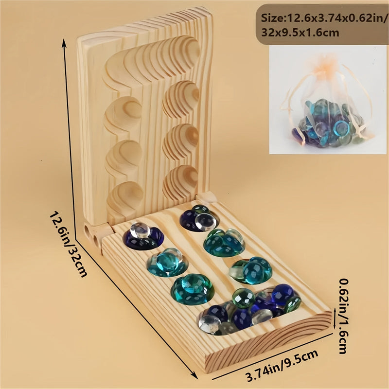 Mancala Brettspiel | Steine Strategie Lehrreich Kompakt Holz Bunt-Luzern Mode