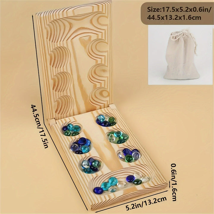 Mancala Brettspiel | Steine Strategie Lehrreich Kompakt Holz Bunt-Luzern Mode