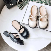 Damen Leder Pantoletten - Bequeme Casual Schuhe Online Shop-Luzern Mode