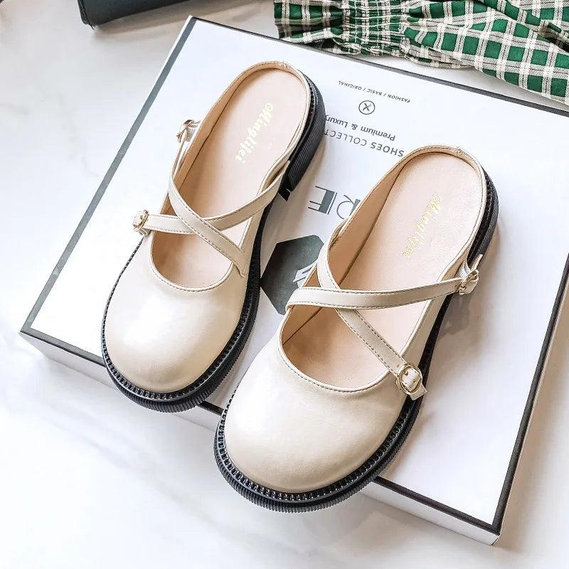 Damen Leder Pantoletten - Bequeme Casual Schuhe Online Shop-Luzern Mode