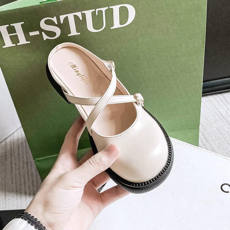 Damen Leder Pantoletten - Bequeme Casual Schuhe Online Shop-Luzern Mode