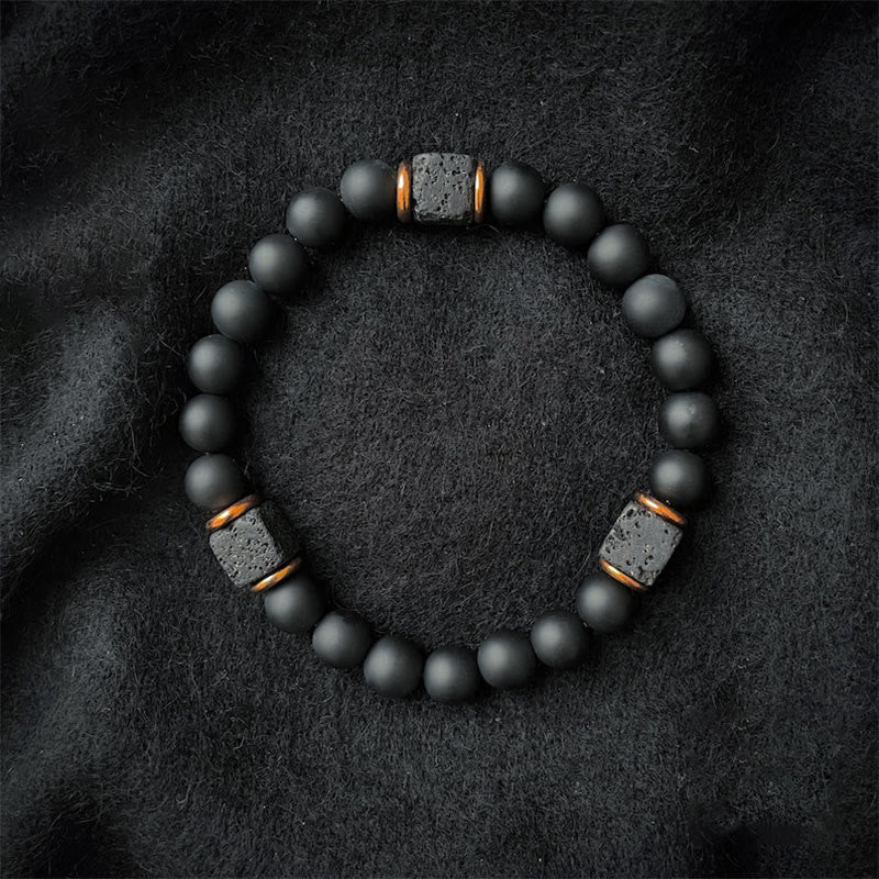 Lavastein-Armband | Mattschwarz | Onyx | Balance | Markant | Stilvoll-Luzern Mode
