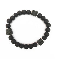 Lavastein-Armband | Mattschwarz | Onyx | Balance | Markant | Stilvoll-Onyx-Silber-Luzern Mode