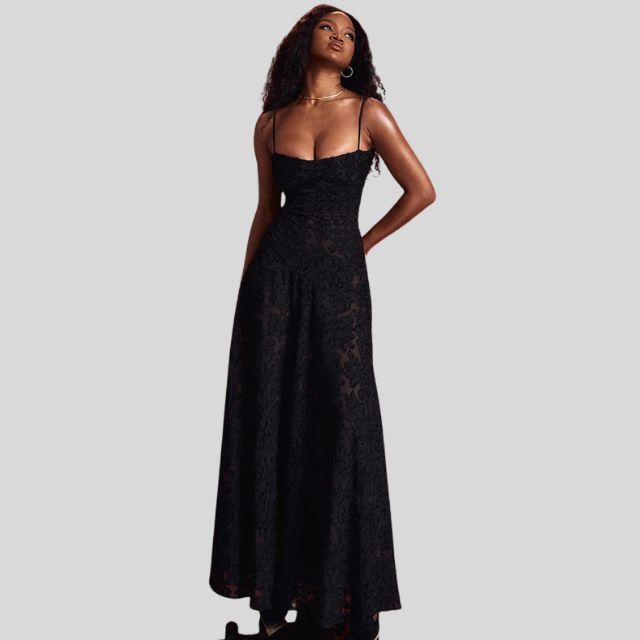 Langes Abendkleid Damen - Elegantes Spitzenkleid Maxi-Luzern Mode