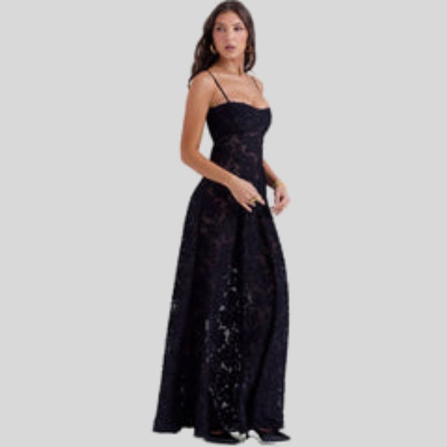 Langes Abendkleid Damen - Elegantes Spitzenkleid Maxi-Luzern Mode