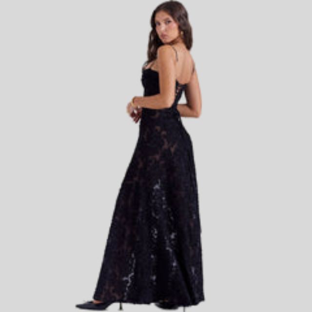 Langes Abendkleid Damen - Elegantes Spitzenkleid Maxi-Luzern Mode