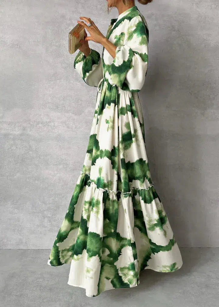 Boho Maxikleid Damen - Elegantes Sommerkleid mit Muster-Luzern Mode