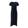 Grünes Sommer-Maxikleid | Schlitz | Kurze Ärmel | Schleife | Locker sitzend-Blau-S-Luzern Mode
