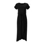 Grünes Sommer-Maxikleid | Schlitz | Kurze Ärmel | Schleife | Locker sitzend-Schwarz-S-Luzern Mode