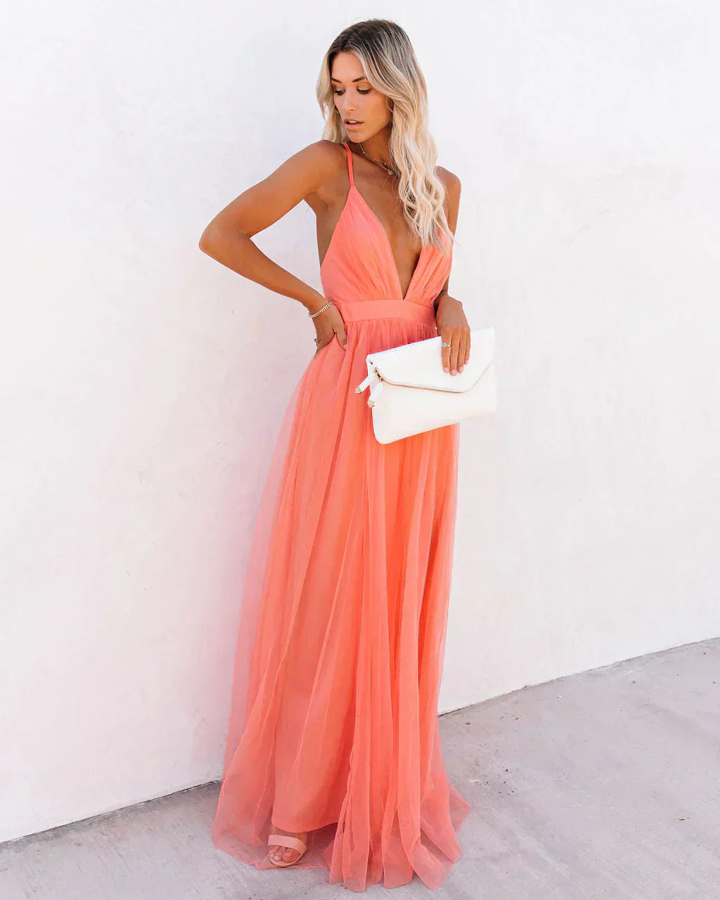 Rückenfreies Maxikleid Damen - Elegantes Sommerkleid kaufen-Luzern Mode