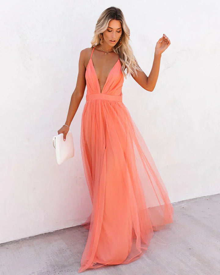 Rückenfreies Maxikleid Damen - Elegantes Sommerkleid kaufen-Luzern Mode